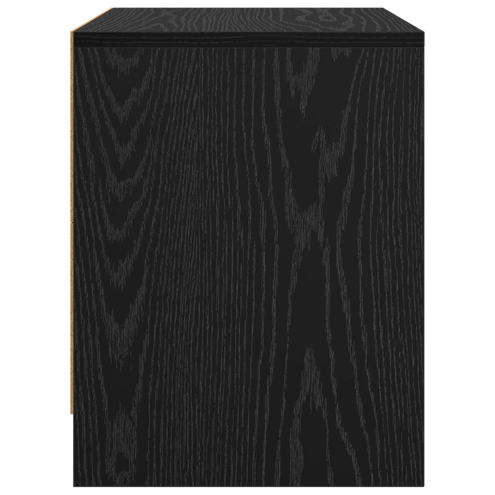 Nachtkastje Zwart Eiken 45 x 34 x 44,5 cm Bewerkt hout is nu te koop bij PeponiXL, paradijselijk wonen!