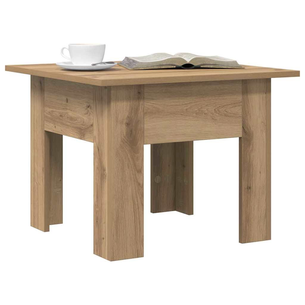 Salontafel Artisan Eiken 55 x 55 x 42 cm Bewerkt hout is nu te koop bij PeponiXL, paradijselijk wonen!