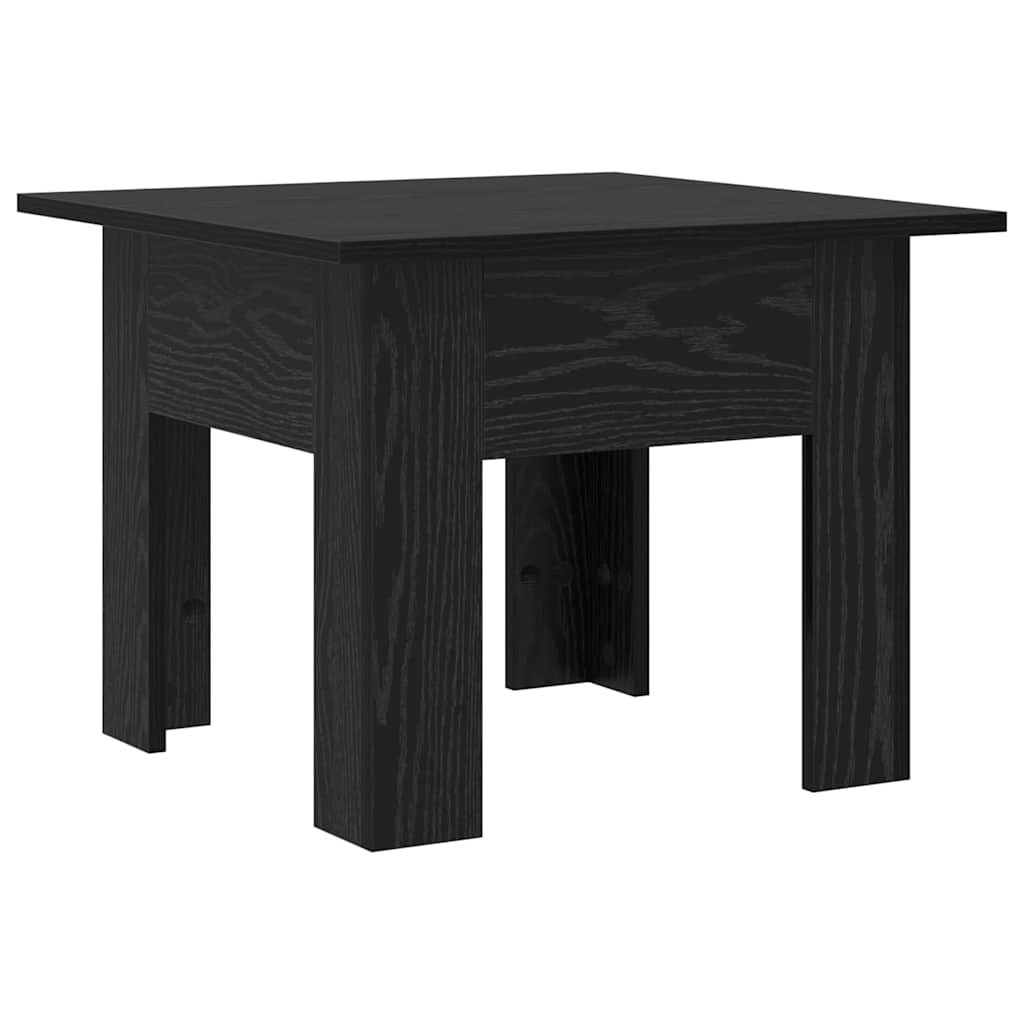 Salontafel Zwart Eiken 55 x 55 x 42 cm Bewerkt hout is nu te koop bij PeponiXL, paradijselijk wonen!