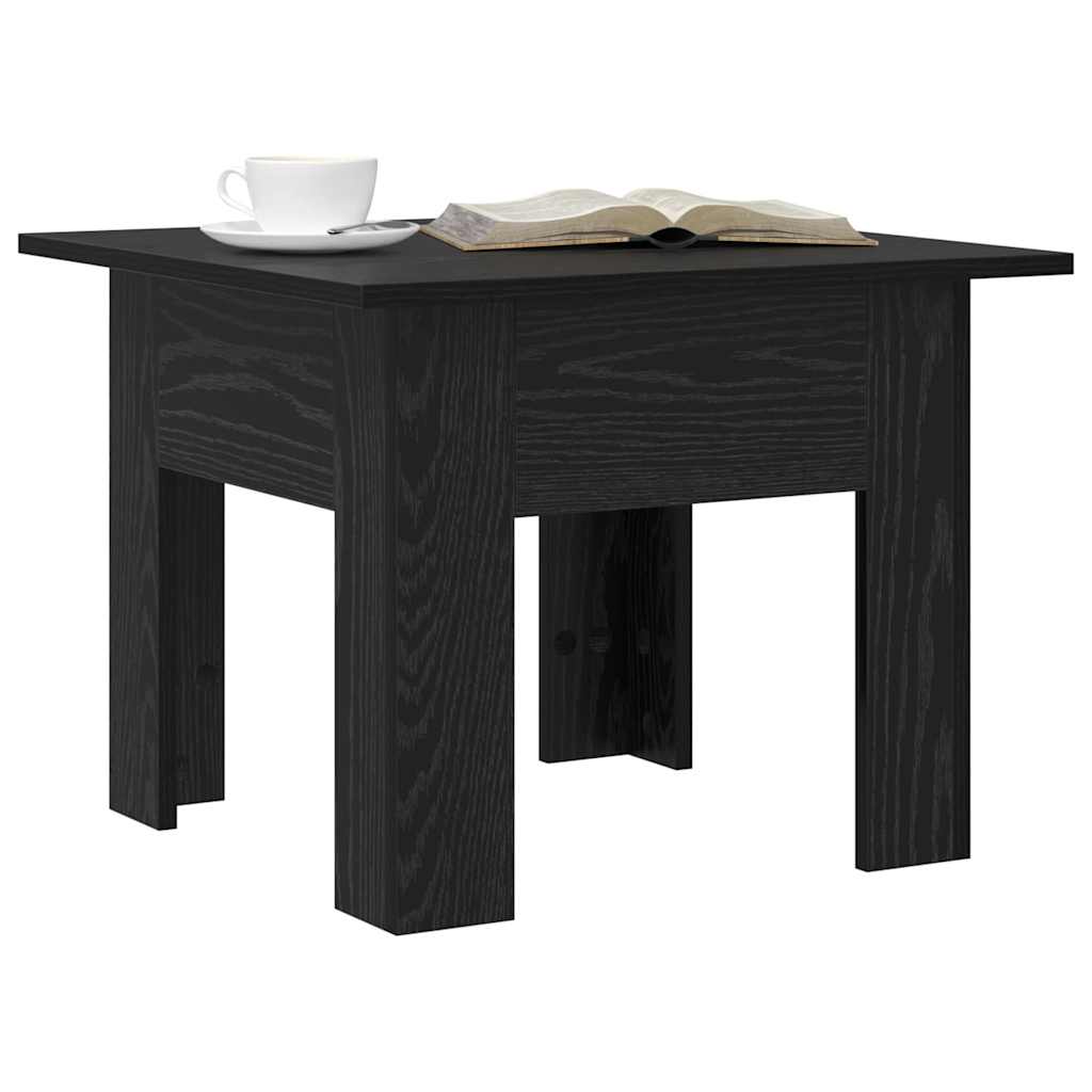 Salontafel Zwart Eiken 55 x 55 x 42 cm Bewerkt hout is nu te koop bij PeponiXL, paradijselijk wonen!