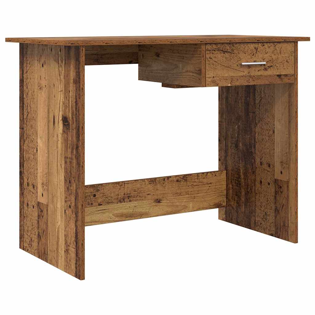 Bureau met lade Oudhout 100 x 50 x 76 cm Bewerkt hout is nu te koop bij PeponiXL, paradijselijk wonen!