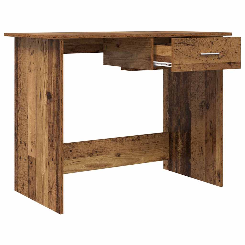 Bureau met lade Oudhout 100 x 50 x 76 cm Bewerkt hout is nu te koop bij PeponiXL, paradijselijk wonen!