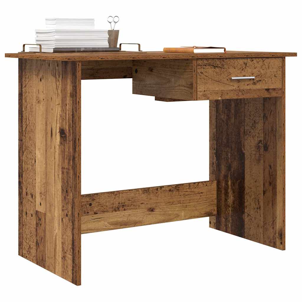 Bureau met lade Oudhout 100 x 50 x 76 cm Bewerkt hout is nu te koop bij PeponiXL, paradijselijk wonen!