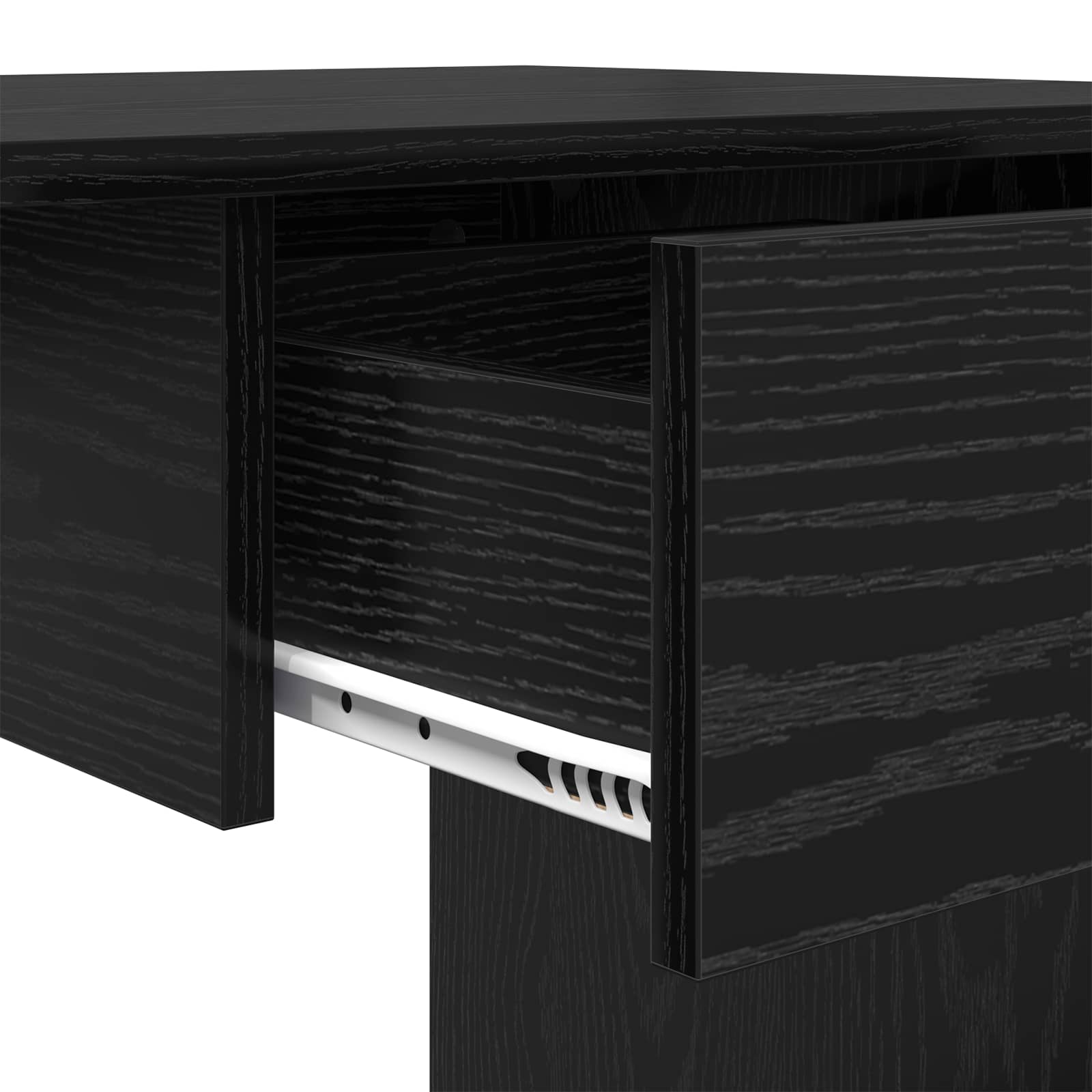 Bureau met lade Zwart Eiken 100 x 50 x 76 cm Bewerkt hout is nu te koop bij PeponiXL, paradijselijk wonen!