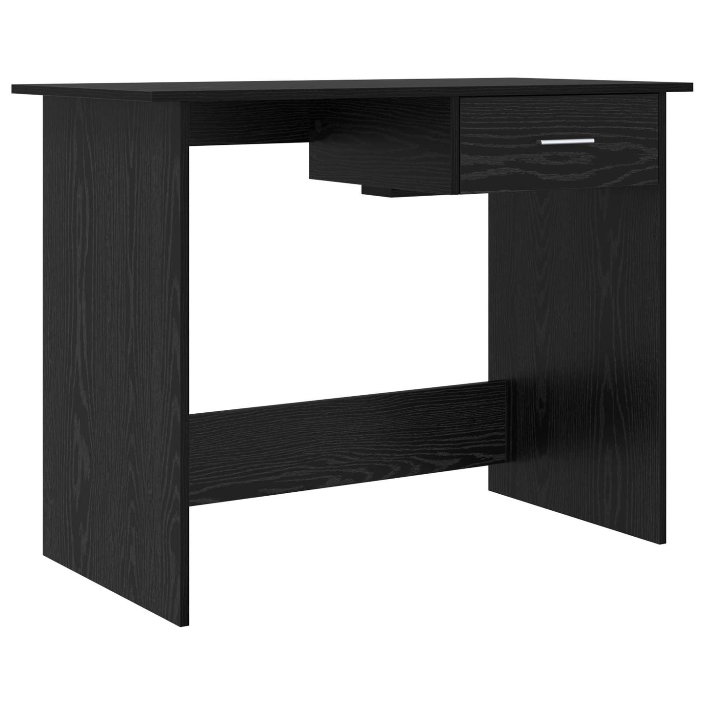 Bureau met lade Zwart Eiken 100 x 50 x 76 cm Bewerkt hout is nu te koop bij PeponiXL, paradijselijk wonen!