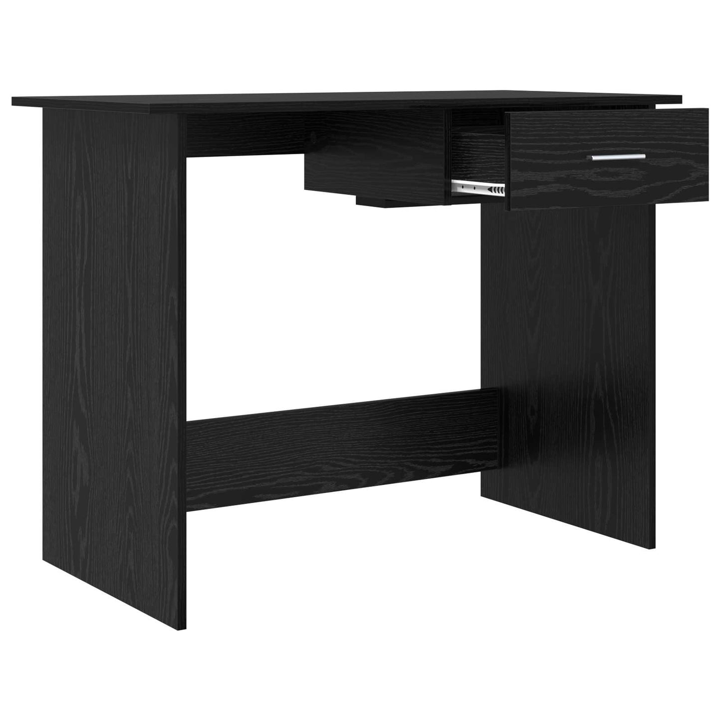 Bureau met lade Zwart Eiken 100 x 50 x 76 cm Bewerkt hout is nu te koop bij PeponiXL, paradijselijk wonen!