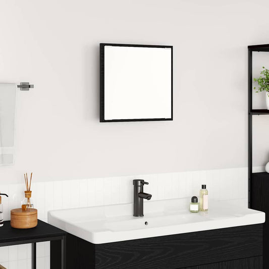 LED Badkamer Spiegel Zwart Eiken 40 x 37 x 8.5 cm Bewerkt hout is nu te koop bij PeponiXL, paradijselijk wonen!