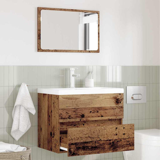 Badkamermeubelset 2 pcs Oud Hout Geperst Hout en Metaal is nu te koop bij PeponiXL, paradijselijk wonen!