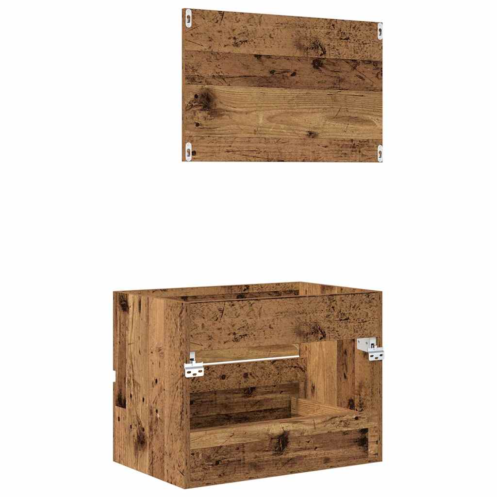 Badkamermeubelset 2 pcs Oud Hout Geperst Hout en Metaal is nu te koop bij PeponiXL, paradijselijk wonen!
