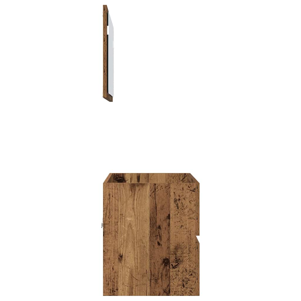 Badkamermeubelset 2 pcs Oud Hout Geperst Hout en Metaal is nu te koop bij PeponiXL, paradijselijk wonen!
