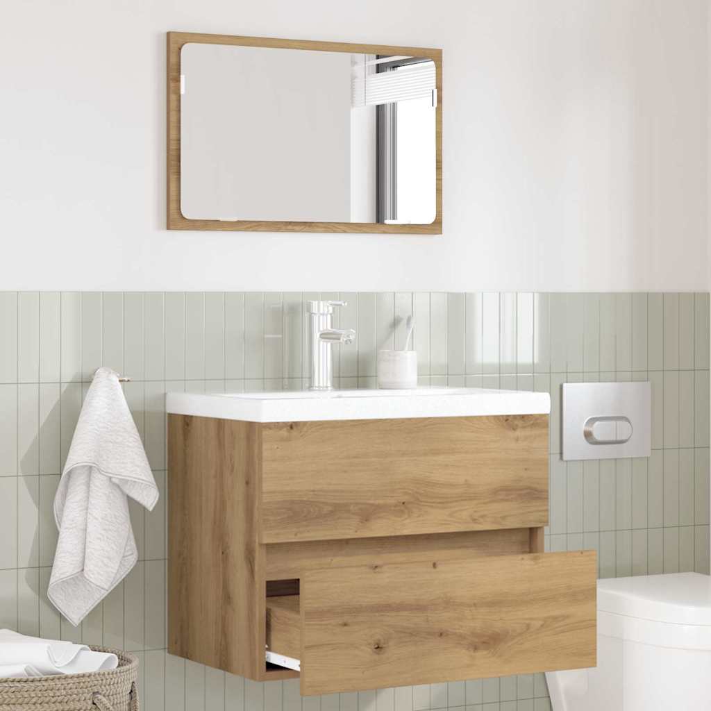 Badkamermeubelset 2 pcs Artisan Eiken Geperst Hout en Metaal is nu te koop bij PeponiXL, paradijselijk wonen!