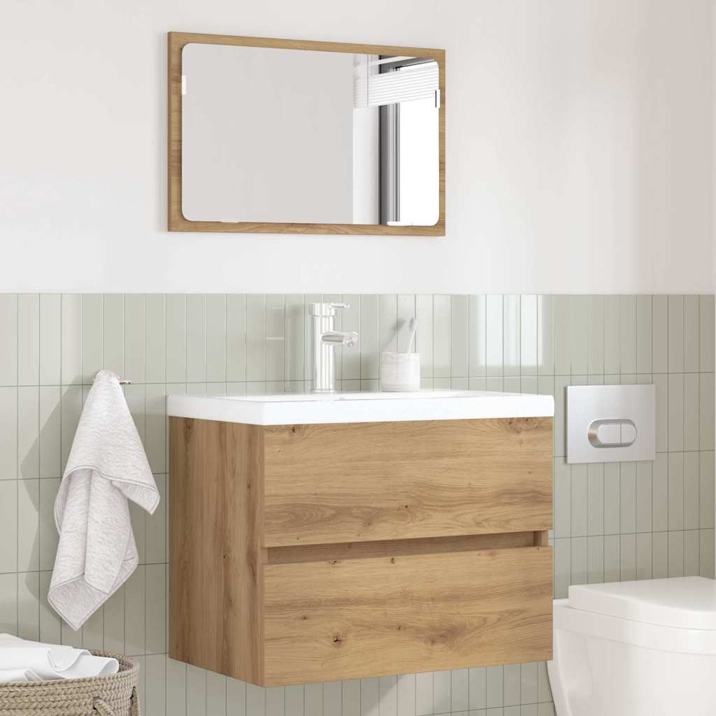 Badkamermeubelset 2 pcs Artisan Eiken Geperst Hout en Metaal is nu te koop bij PeponiXL, paradijselijk wonen!