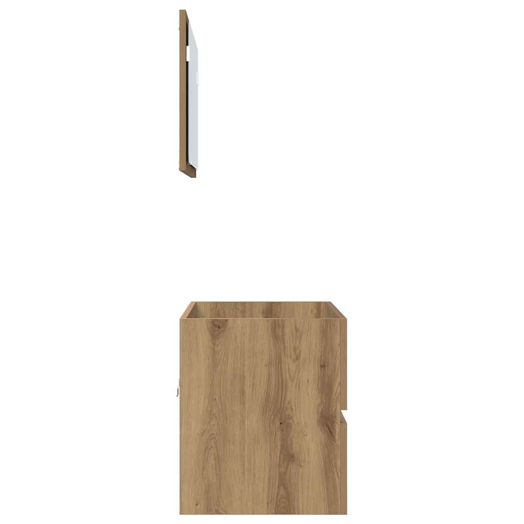 Badkamermeubelset 2 pcs Artisan Eiken Geperst Hout en Metaal is nu te koop bij PeponiXL, paradijselijk wonen!