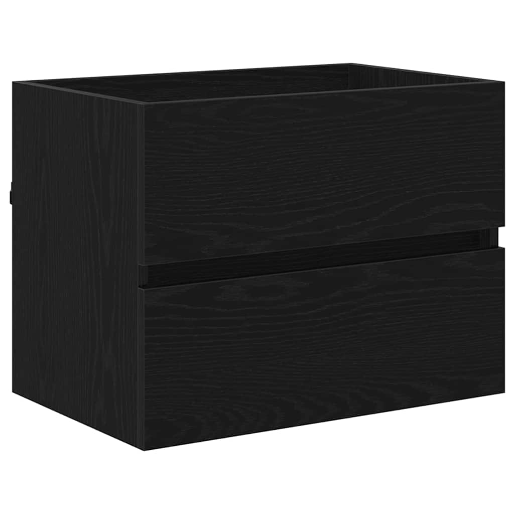 Badkamermeubelset 2 pcs Zwart Eiken Geperst Hout en Metaal is nu te koop bij PeponiXL, paradijselijk wonen!