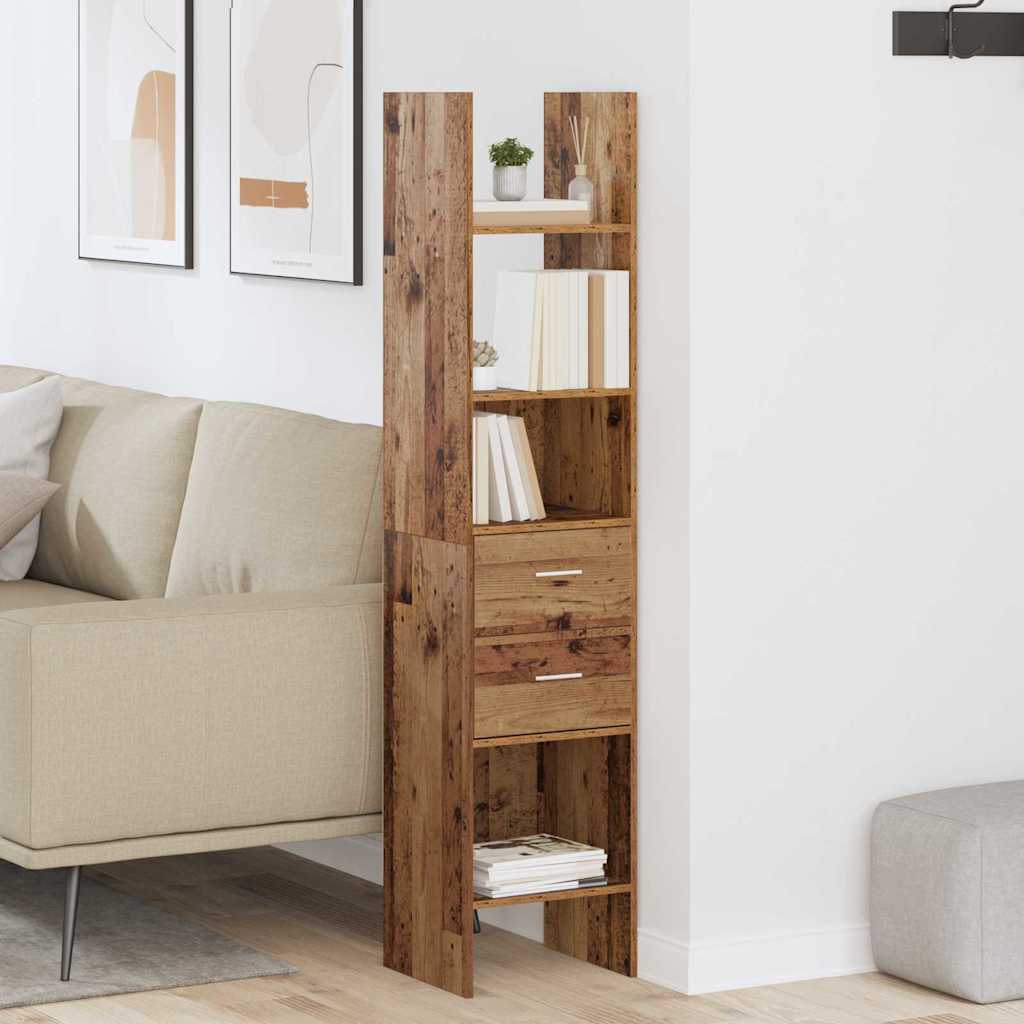 Boekenkast Oud hout 40 x 35 x 180 cm Bewerkt hout is nu te koop bij PeponiXL, paradijselijk wonen!