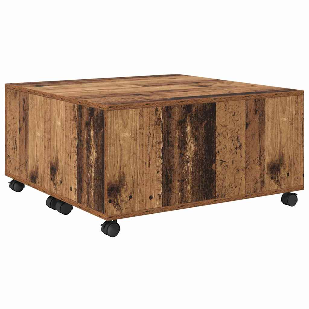 Salontafel met lade Oudhout 75 x 75 x 38 cm Bewerkt hout is nu te koop bij PeponiXL, paradijselijk wonen!