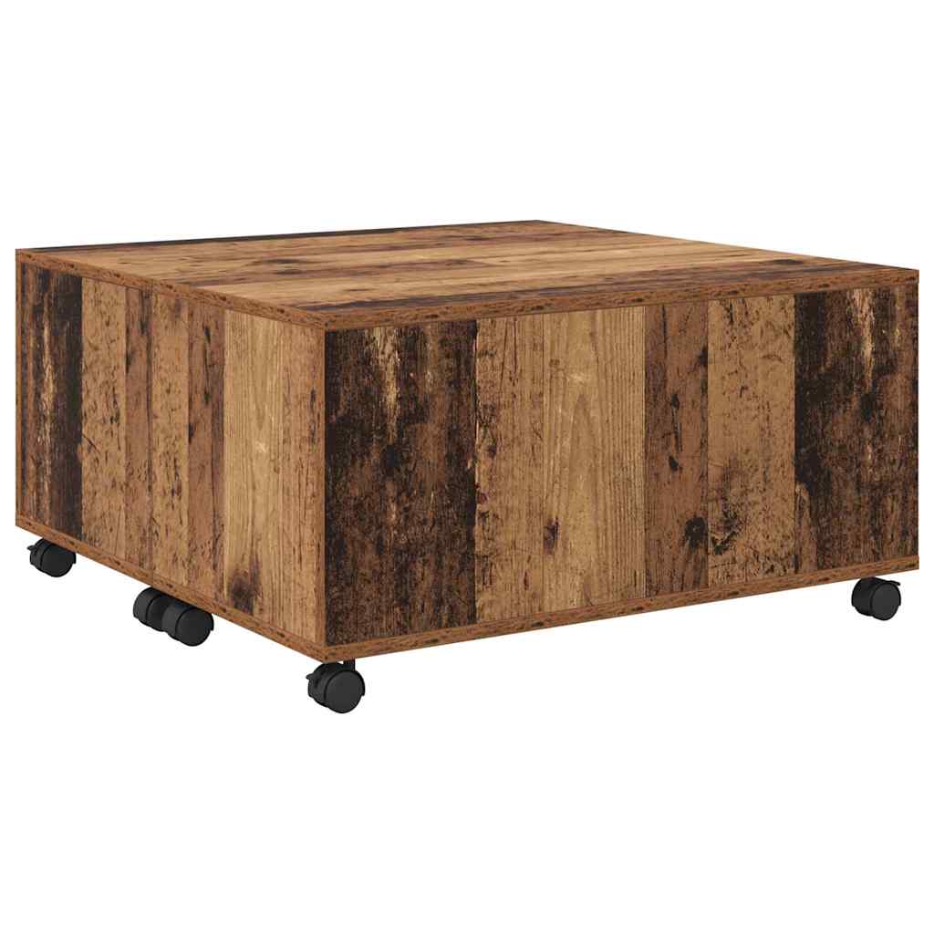 Salontafel met lade Oudhout 75 x 75 x 38 cm Bewerkt hout is nu te koop bij PeponiXL, paradijselijk wonen!
