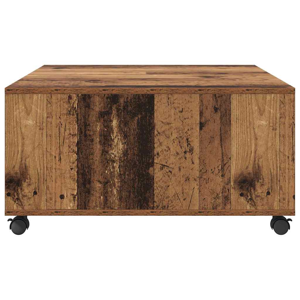 Salontafel met lade Oudhout 75 x 75 x 38 cm Bewerkt hout is nu te koop bij PeponiXL, paradijselijk wonen!