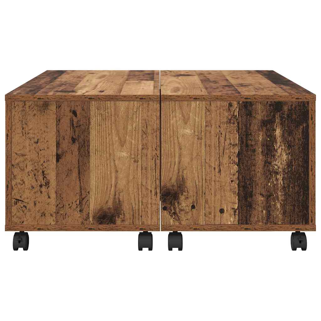 Salontafel met lade Oudhout 75 x 75 x 38 cm Bewerkt hout is nu te koop bij PeponiXL, paradijselijk wonen!