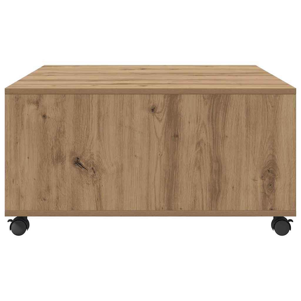 Salontafel met lade Artisan Eiken 75 x 75 x 38 cm Bewerkt hout is nu te koop bij PeponiXL, paradijselijk wonen!