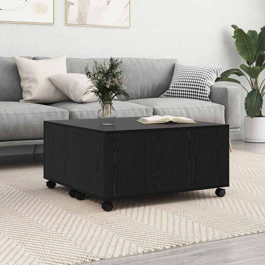 Salontafel met lade Zwart Eiken 75 x 75 x 38 cm Bewerkt hout is nu te koop bij PeponiXL, paradijselijk wonen!