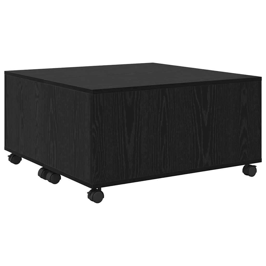 Salontafel met lade Zwart Eiken 75 x 75 x 38 cm Bewerkt hout is nu te koop bij PeponiXL, paradijselijk wonen!
