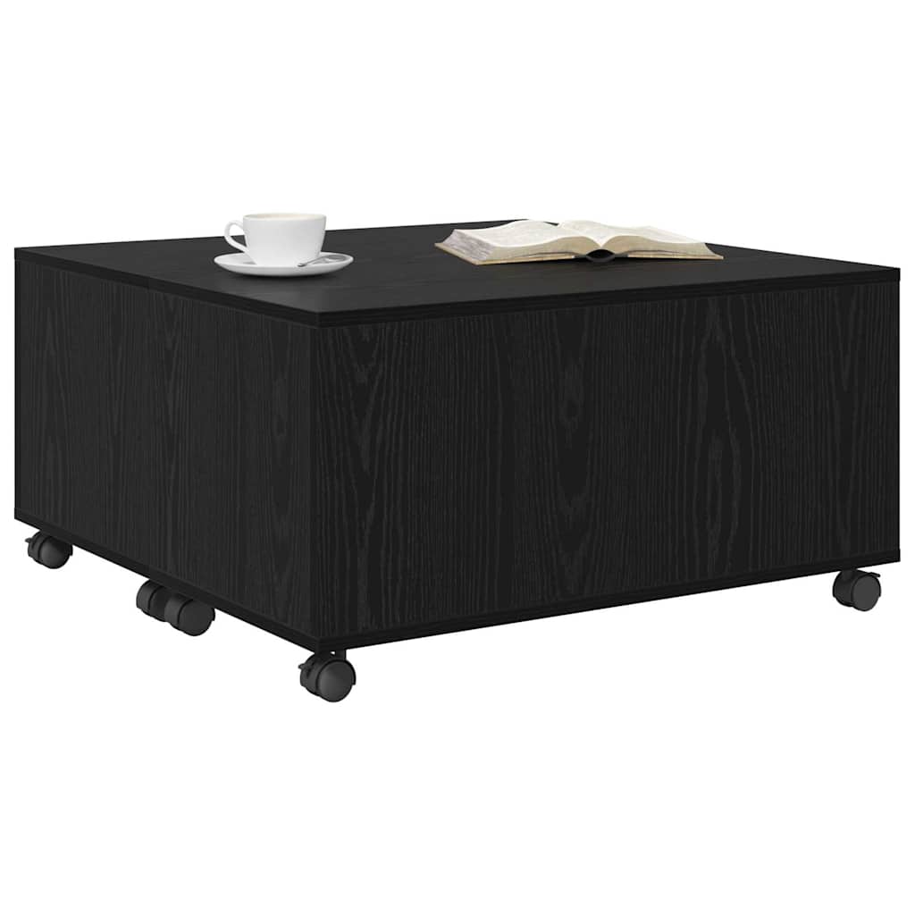Salontafel met lade Zwart Eiken 75 x 75 x 38 cm Bewerkt hout is nu te koop bij PeponiXL, paradijselijk wonen!
