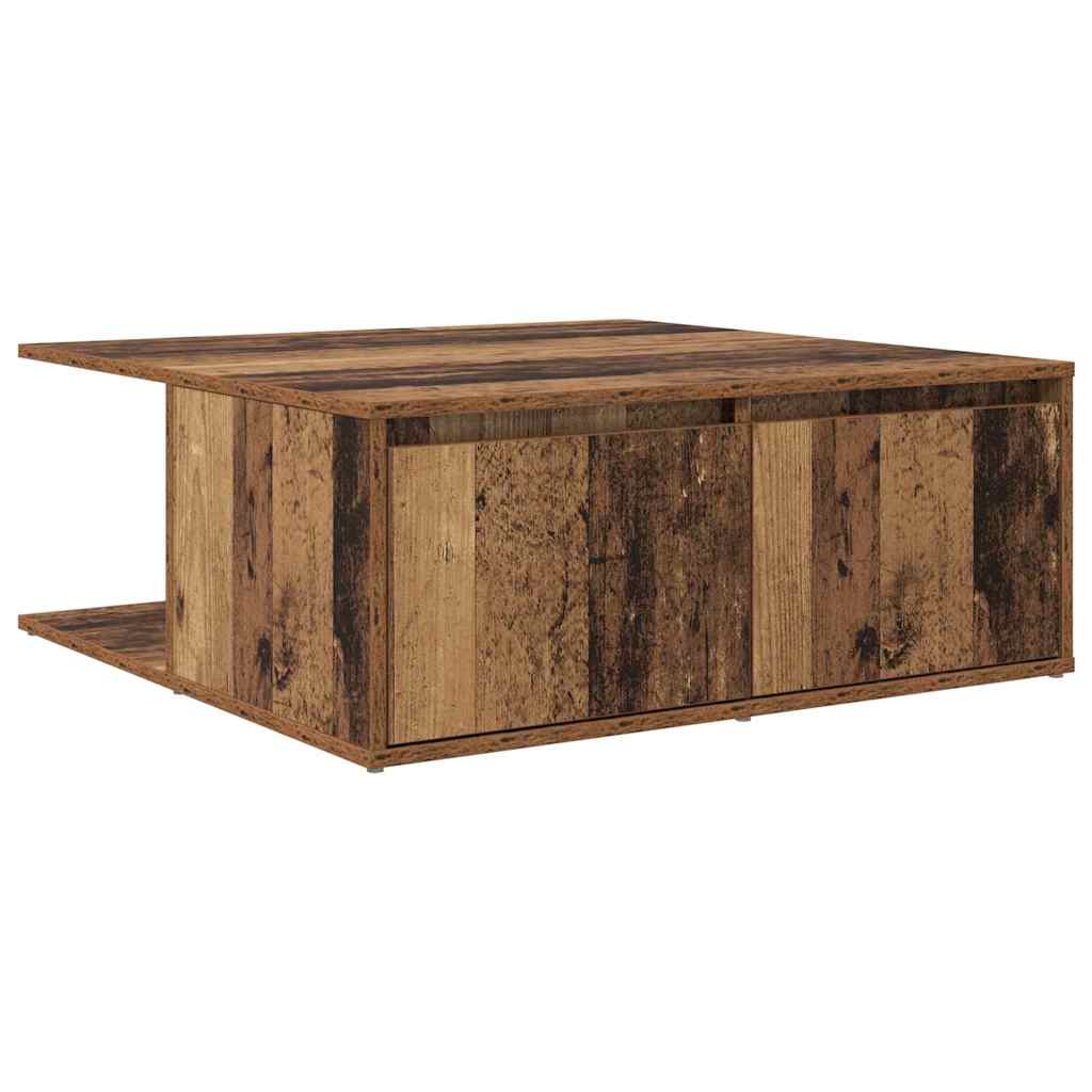 Salontafel met lade Oud hout 80 x 80 x 31 cm Bewerkt hout is nu te koop bij PeponiXL, paradijselijk wonen!