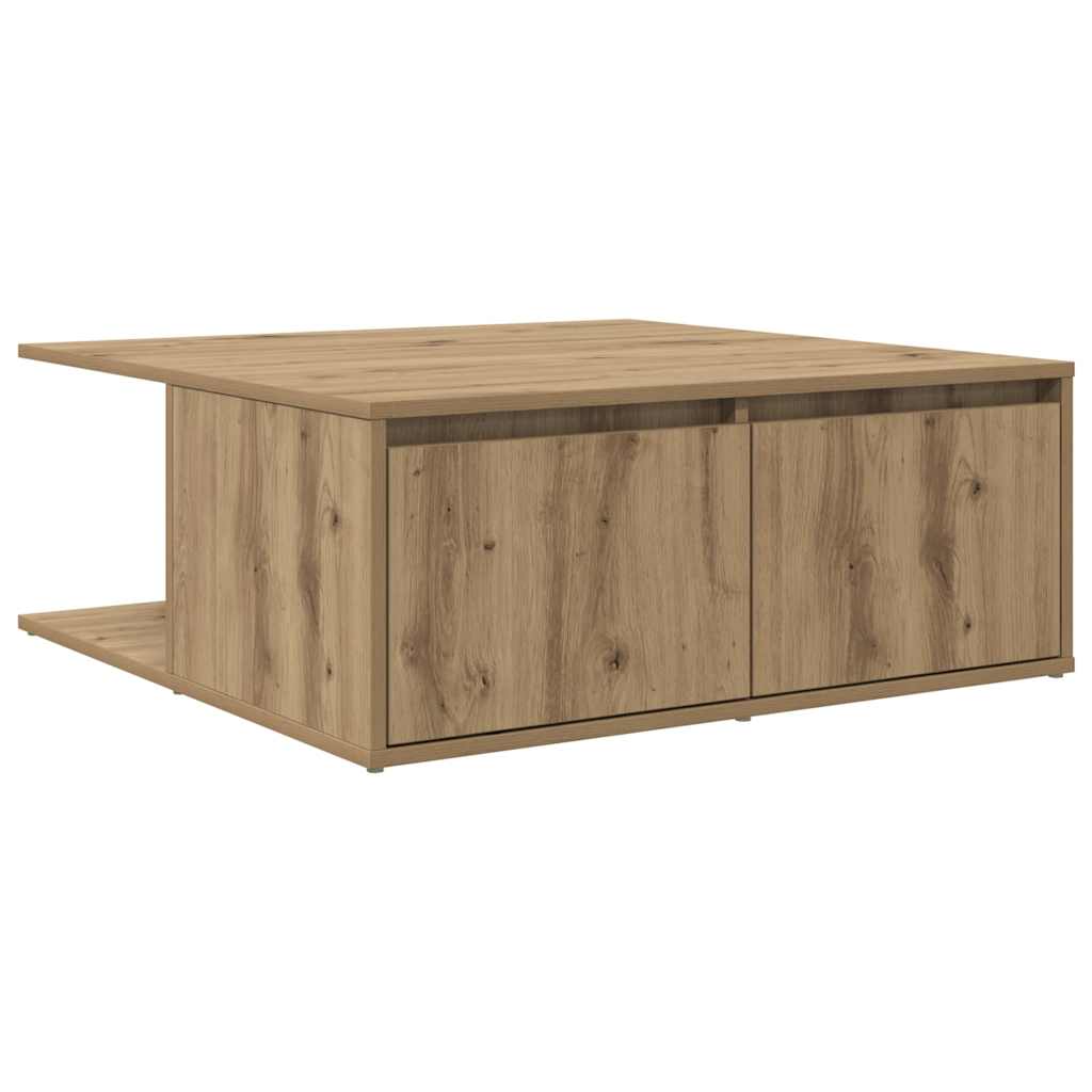 Salontafel artisanaal eikenkleurig 80 x 80 x 31 cm Bewerkt hout is nu te koop bij PeponiXL, paradijselijk wonen!