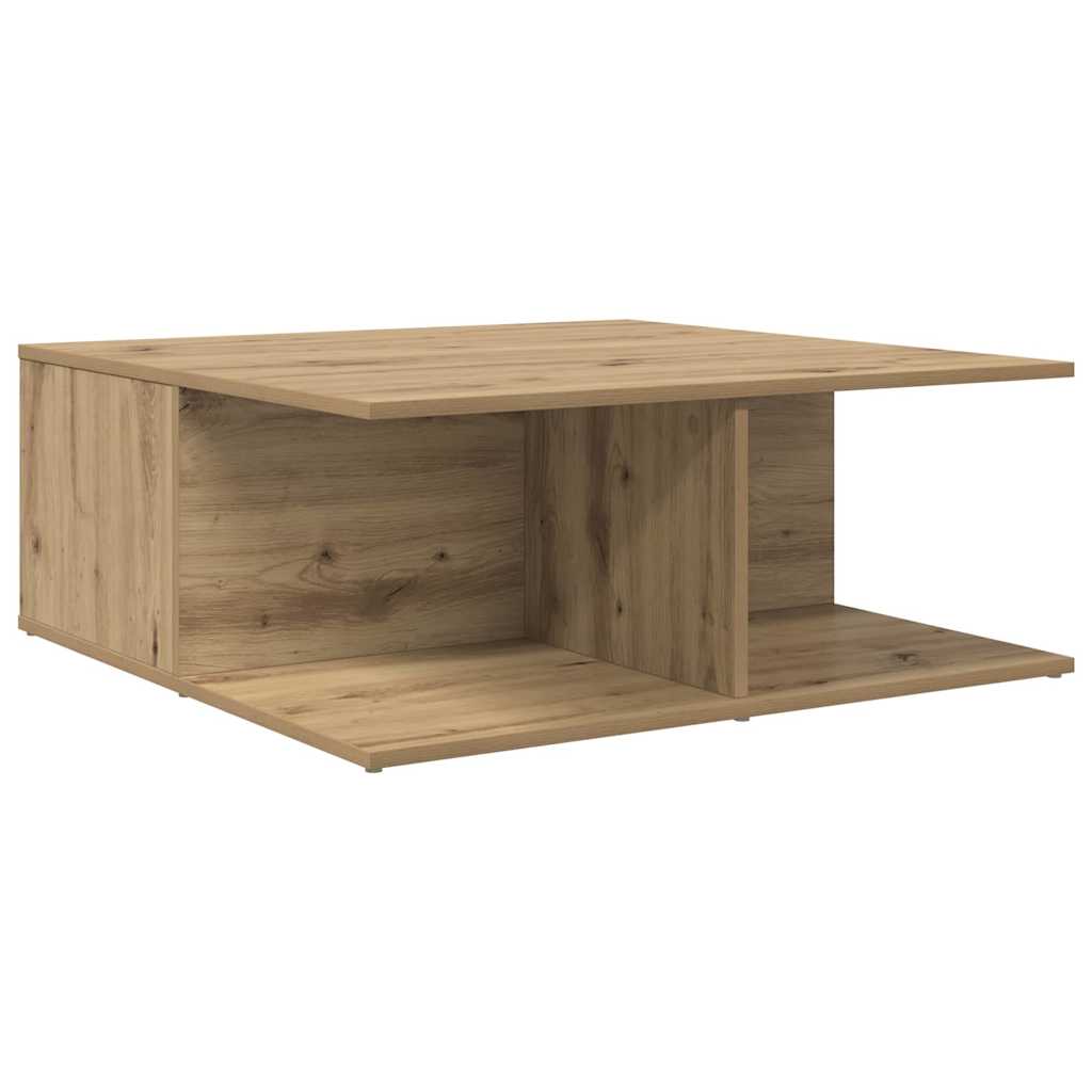 Salontafel artisanaal eikenkleurig 80 x 80 x 31 cm Bewerkt hout is nu te koop bij PeponiXL, paradijselijk wonen!