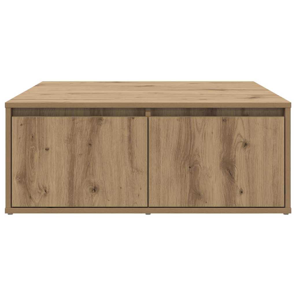 Salontafel artisanaal eikenkleurig 80 x 80 x 31 cm Bewerkt hout is nu te koop bij PeponiXL, paradijselijk wonen!