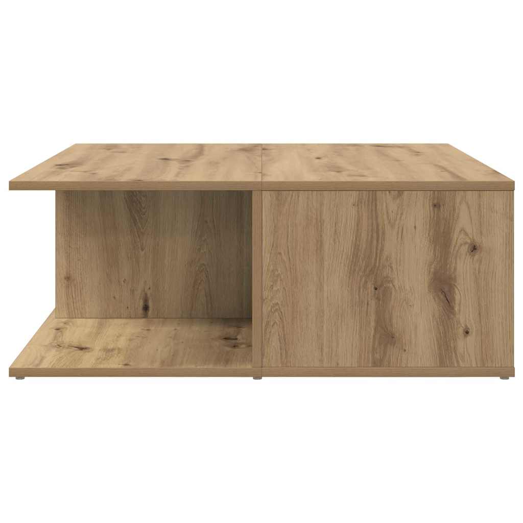 Salontafel artisanaal eikenkleurig 80 x 80 x 31 cm Bewerkt hout is nu te koop bij PeponiXL, paradijselijk wonen!