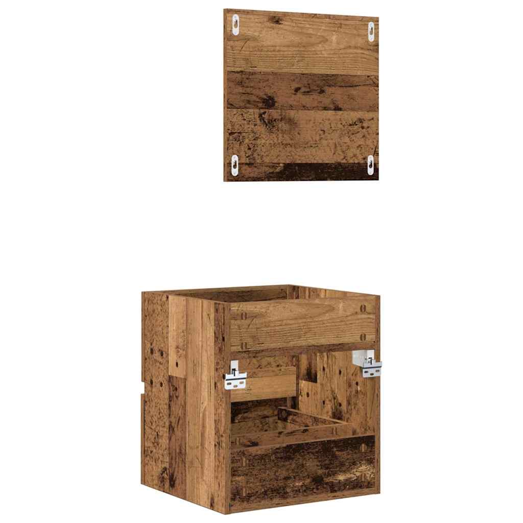 Badkamerkast met lade Oud Hout 41 x 38,5 x 45 cm Bewerkt hout is nu te koop bij PeponiXL, paradijselijk wonen!
