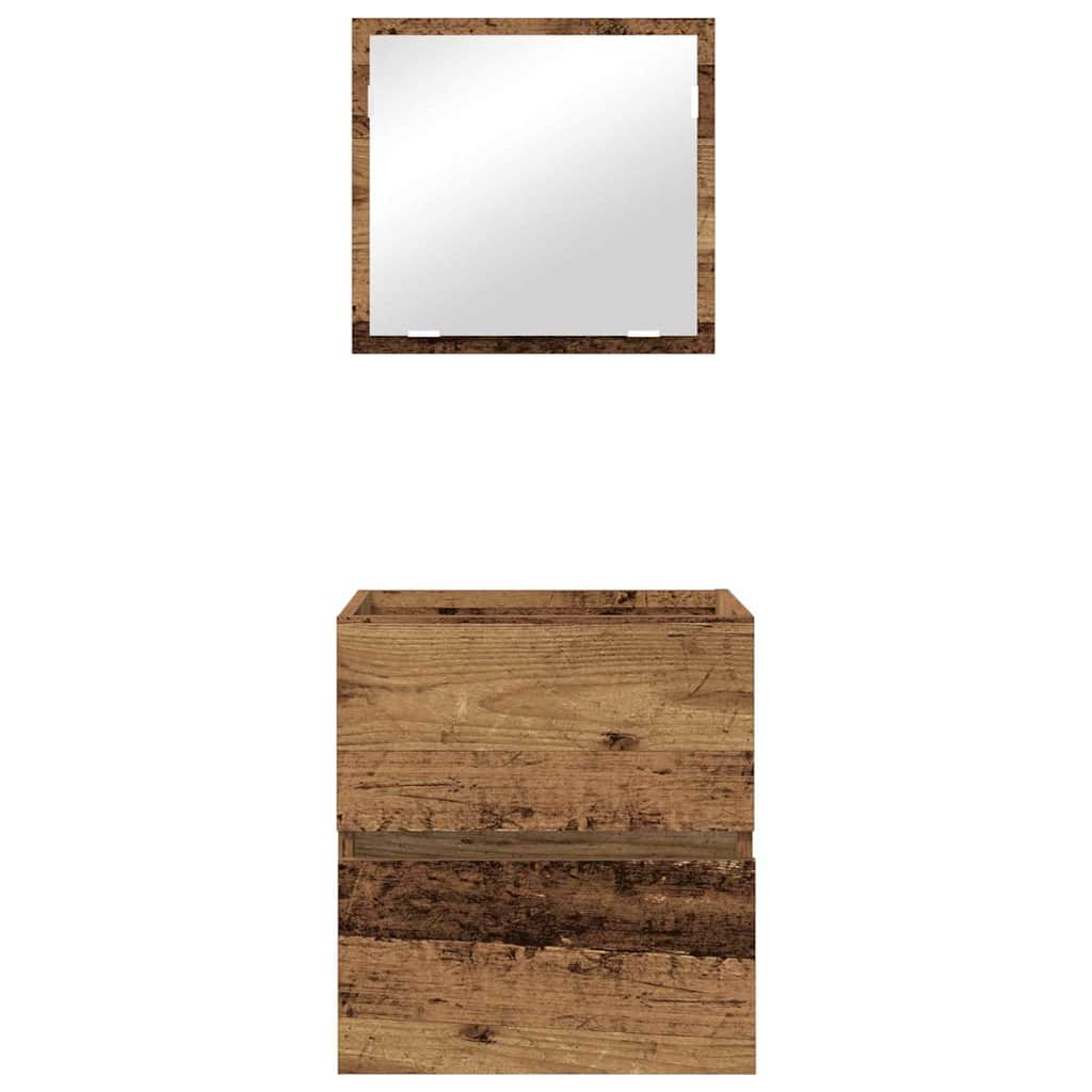 Badkamerkast met lade Oud Hout 41 x 38,5 x 45 cm Bewerkt hout is nu te koop bij PeponiXL, paradijselijk wonen!
