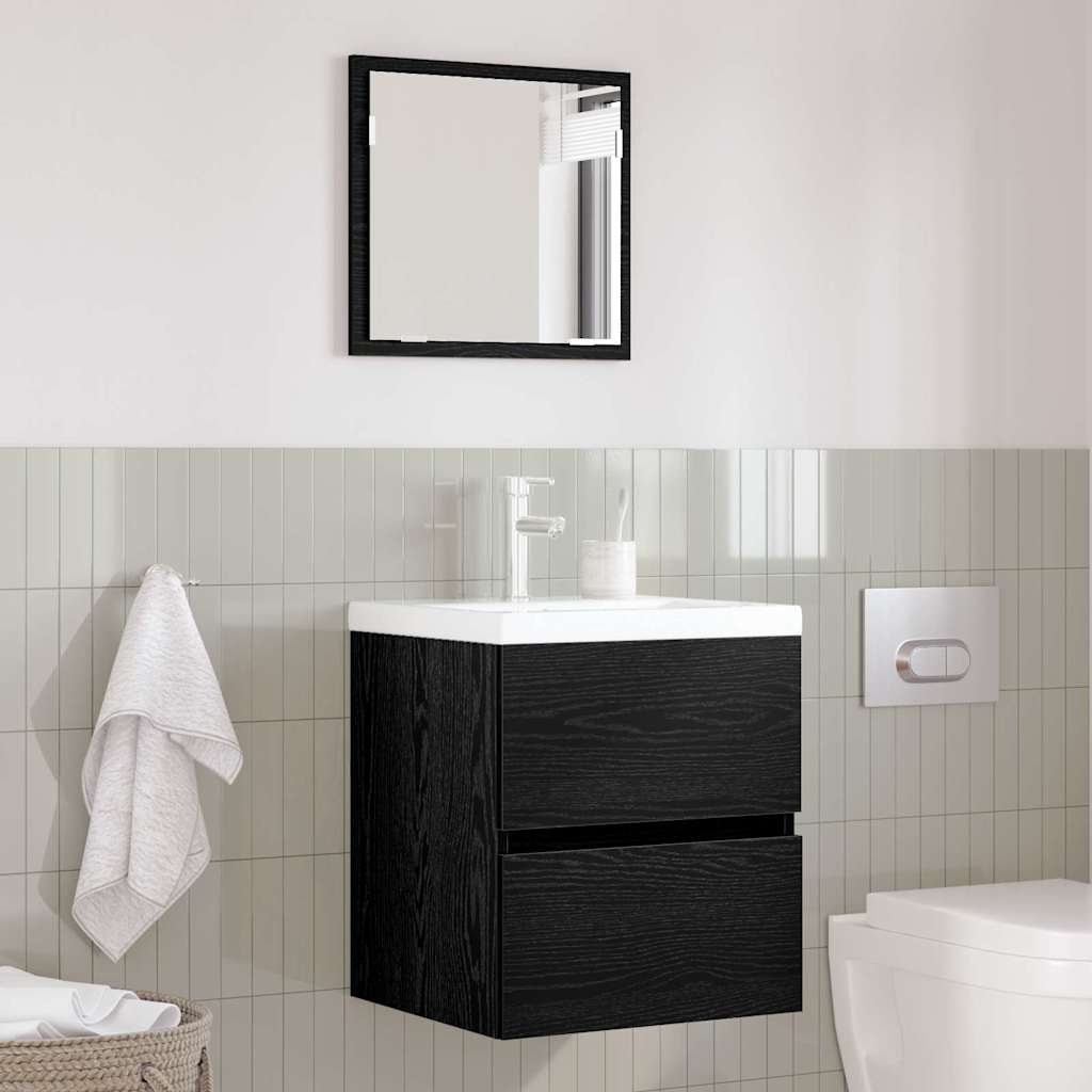 Badkamerkast Zwart Eiken 41 x 38,5 x 45 cm Bewerkt hout is nu te koop bij PeponiXL, paradijselijk wonen!