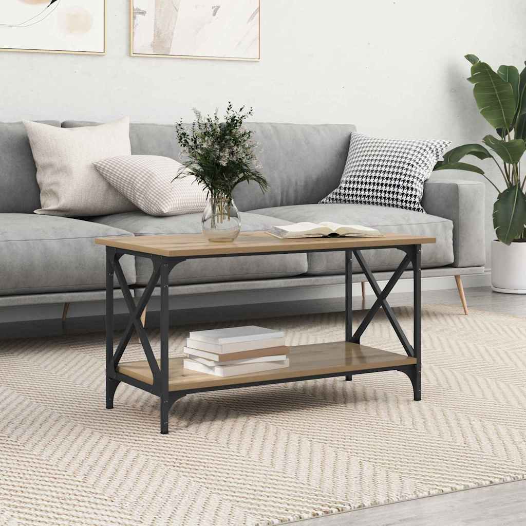 Salontafel artisanaal eikenkleurig 80 x 45 x 45.5 cm is nu te koop bij PeponiXL, paradijselijk wonen!