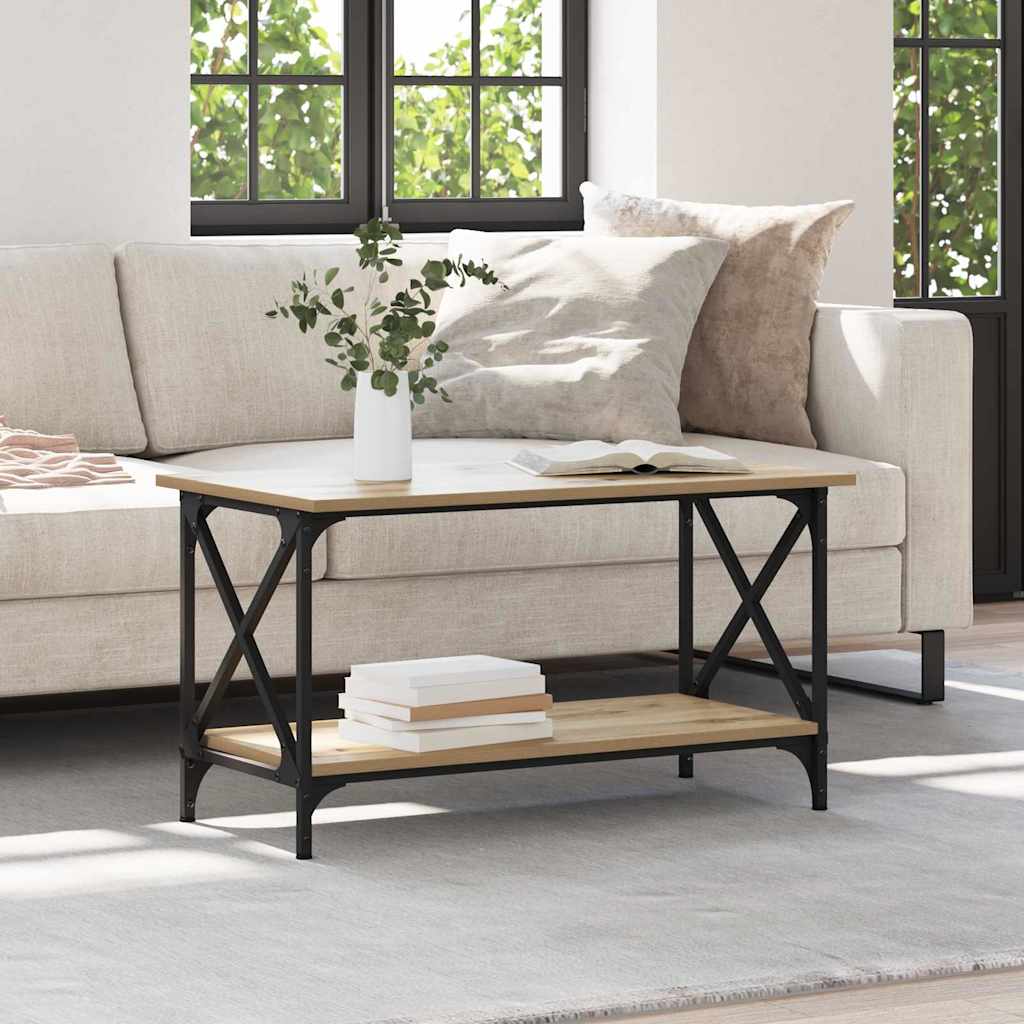 Salontafel artisanaal eikenkleurig 80 x 45 x 45.5 cm is nu te koop bij PeponiXL, paradijselijk wonen!