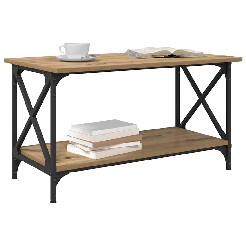 Salontafel artisanaal eikenkleurig 80 x 45 x 45.5 cm is nu te koop bij PeponiXL, paradijselijk wonen!