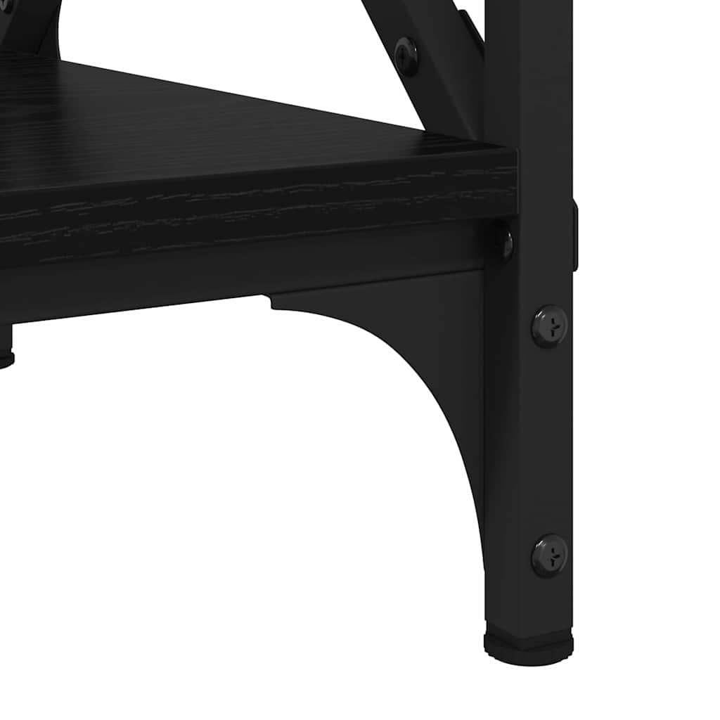 Salontafel Zwart eiken 80 x 45 x 45.5 cm Bewerkt hout is nu te koop bij PeponiXL, paradijselijk wonen!