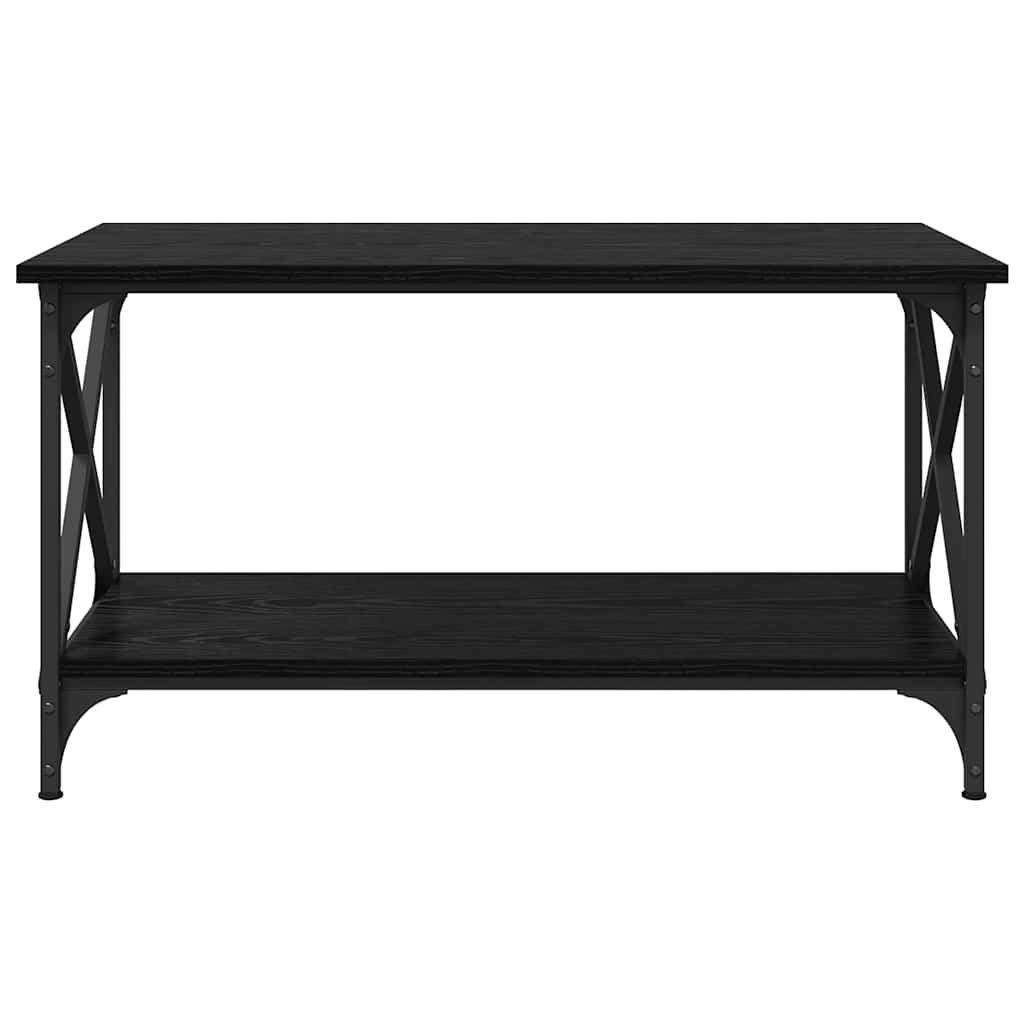 Salontafel Zwart eiken 80 x 45 x 45.5 cm Bewerkt hout is nu te koop bij PeponiXL, paradijselijk wonen!