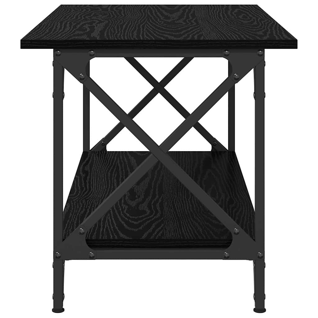Salontafel Zwart eiken 80 x 45 x 45.5 cm Bewerkt hout is nu te koop bij PeponiXL, paradijselijk wonen!