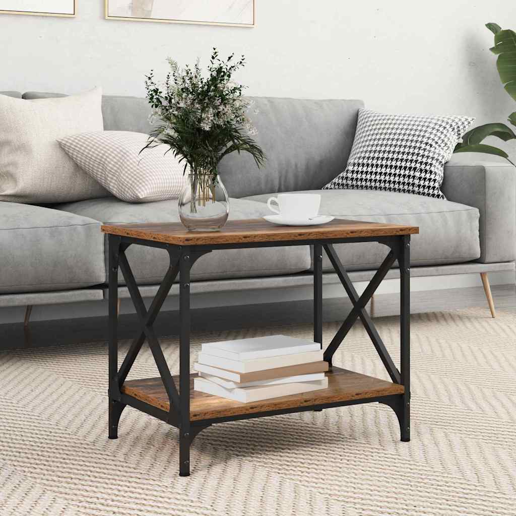 Bijzettafel Oudhout 55 x 38 x 45 cm Bewerkt hout is nu te koop bij PeponiXL, paradijselijk wonen!