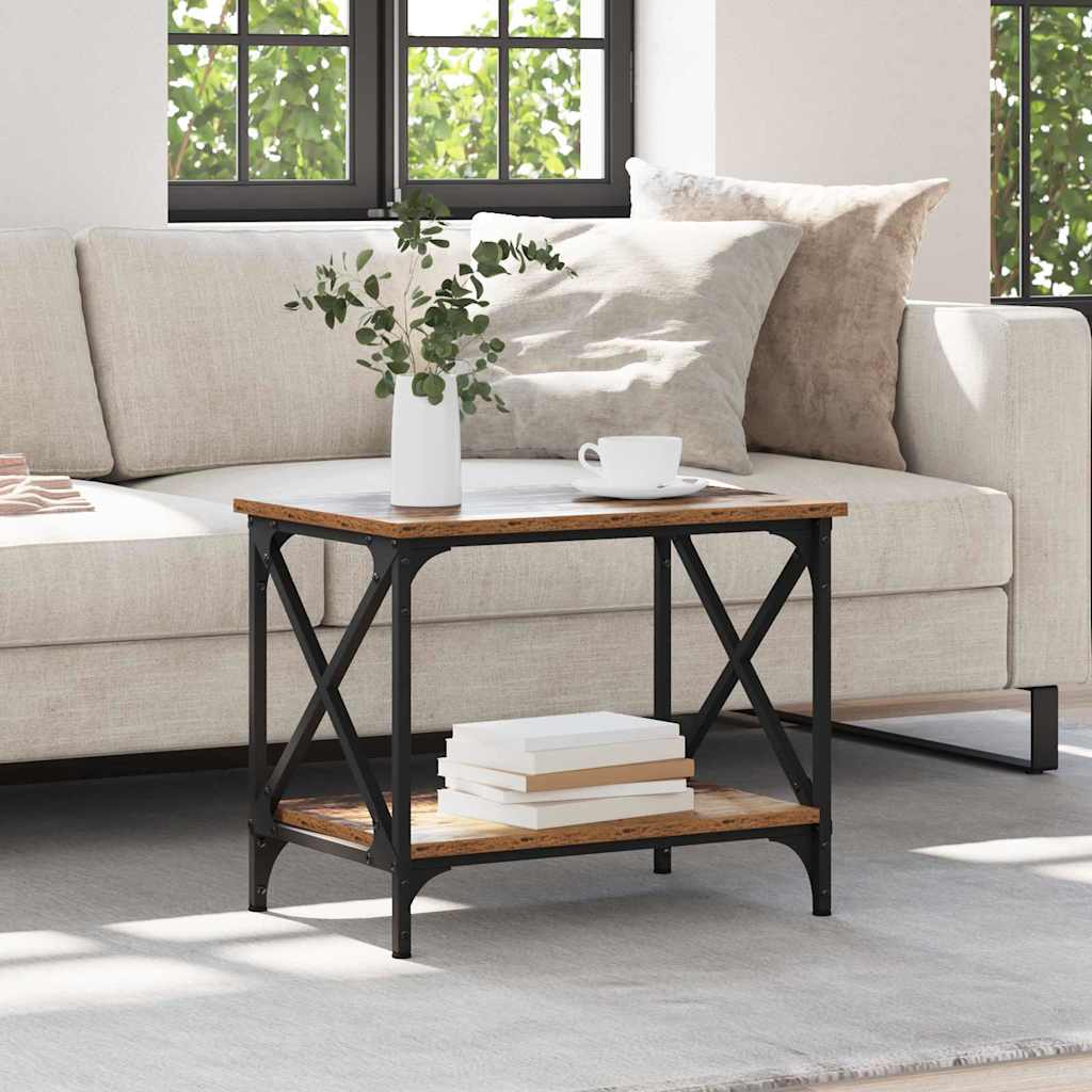 Bijzettafel Oudhout 55 x 38 x 45 cm Bewerkt hout is nu te koop bij PeponiXL, paradijselijk wonen!