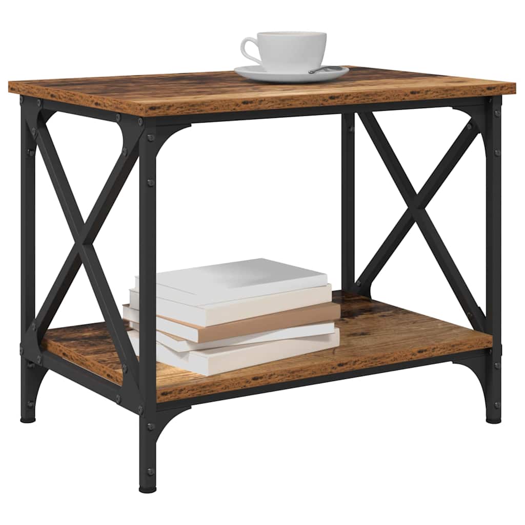 Bijzettafel Oudhout 55 x 38 x 45 cm Bewerkt hout is nu te koop bij PeponiXL, paradijselijk wonen!