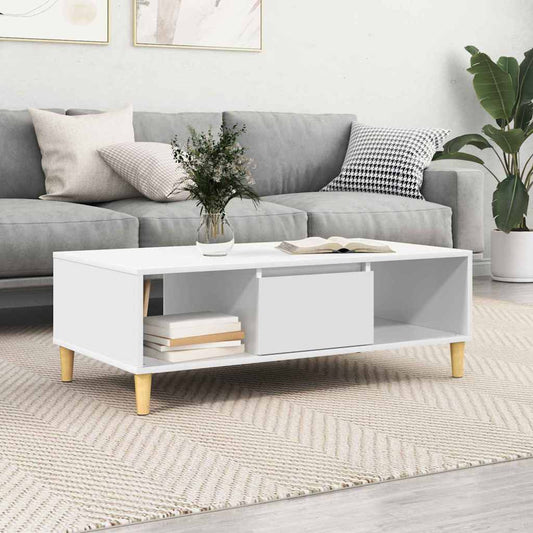 Salontafel Wit 102 x 55 x 35 cm Bewerkt hout is nu te koop bij PeponiXL, paradijselijk wonen!