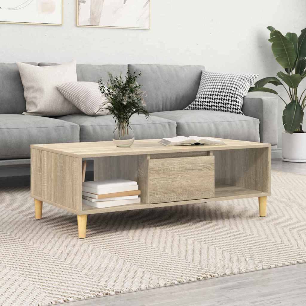 Salontafel Sonoma Eiken 102 x 55 x 35 cm Bewerkt hout is nu te koop bij PeponiXL, paradijselijk wonen!