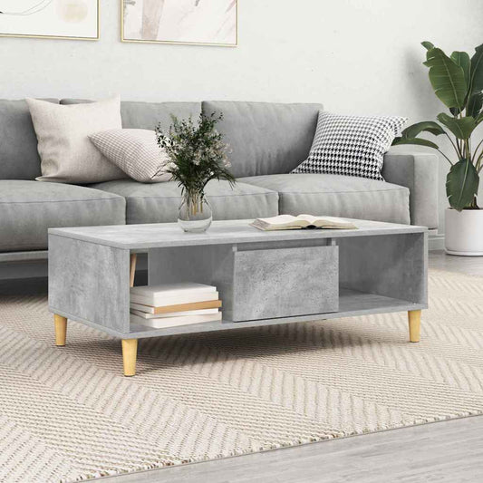 Salontafel Beton Grijs 102 x 55 x 35 cm Bewerkt hout is nu te koop bij PeponiXL, paradijselijk wonen!