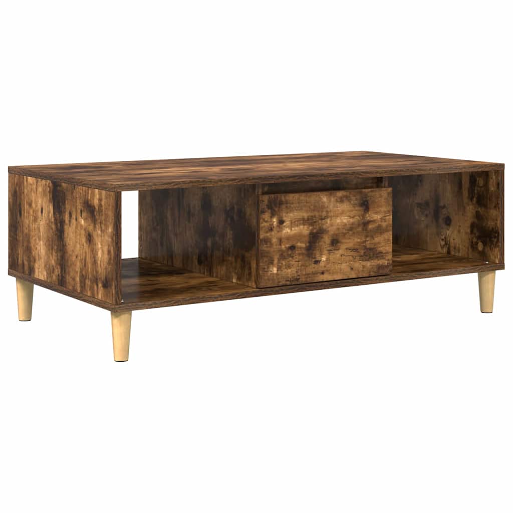 Salontafel Gerookt eiken 102 x 55 x 35 cm Bewerkt hout is nu te koop bij PeponiXL, paradijselijk wonen!