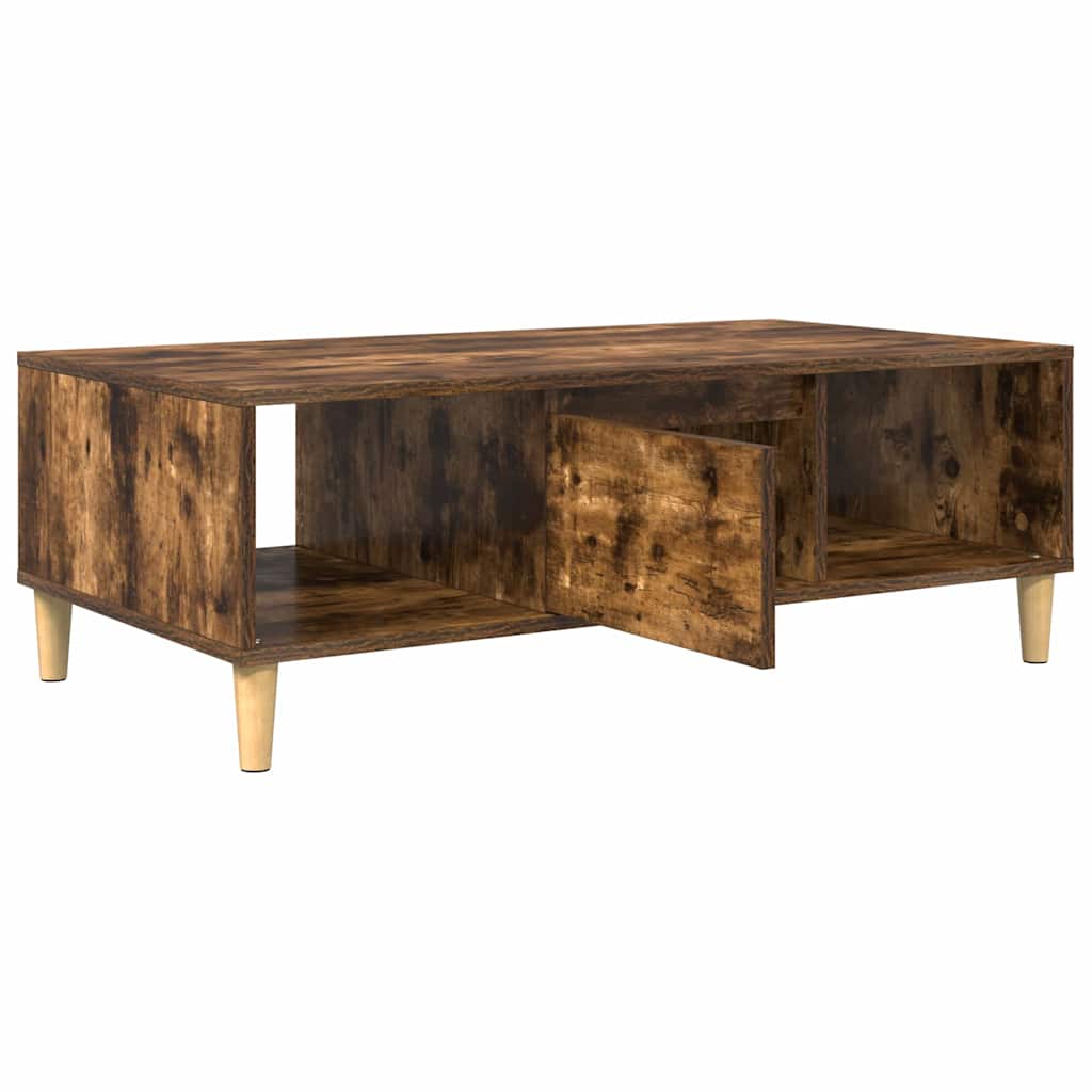 Salontafel Gerookt eiken 102 x 55 x 35 cm Bewerkt hout is nu te koop bij PeponiXL, paradijselijk wonen!