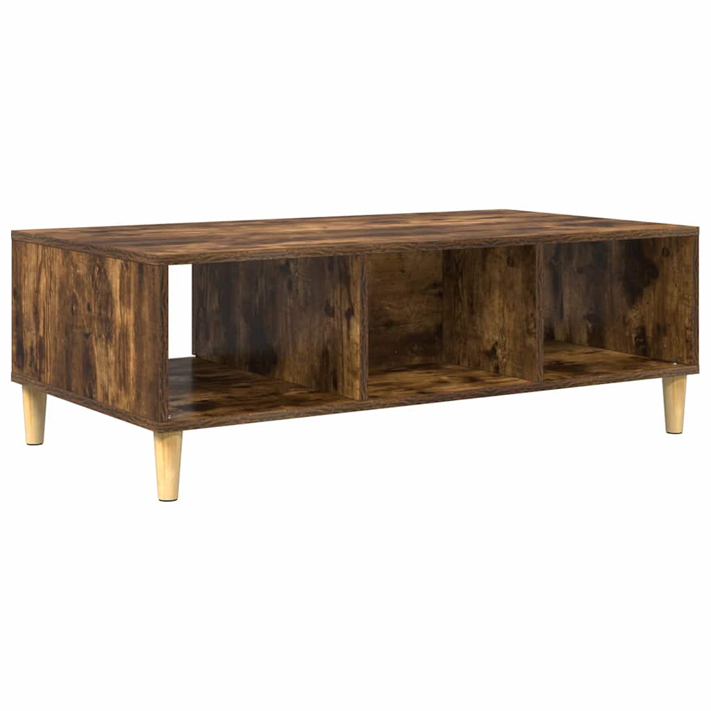 Salontafel Gerookt eiken 102 x 55 x 35 cm Bewerkt hout is nu te koop bij PeponiXL, paradijselijk wonen!